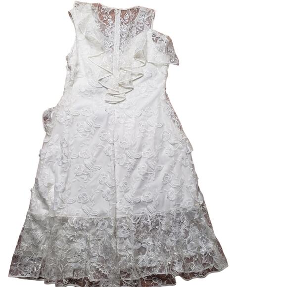 Sachin + Babi ruffle lace white dress size 12 - Picture 3 of 8